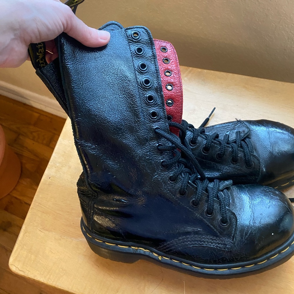 Black leather Doc Martens, size 6.5; new